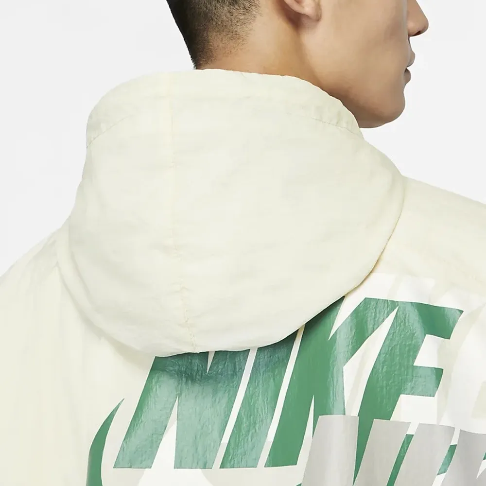 Zip Double Swoosh Windbreaker Hooded Jacket White\Blue фото