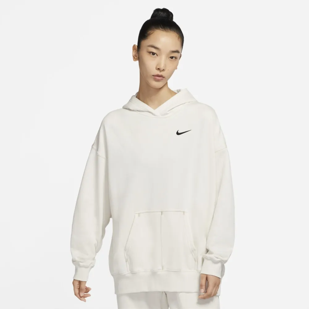 Embroidered Loose Hoodie White