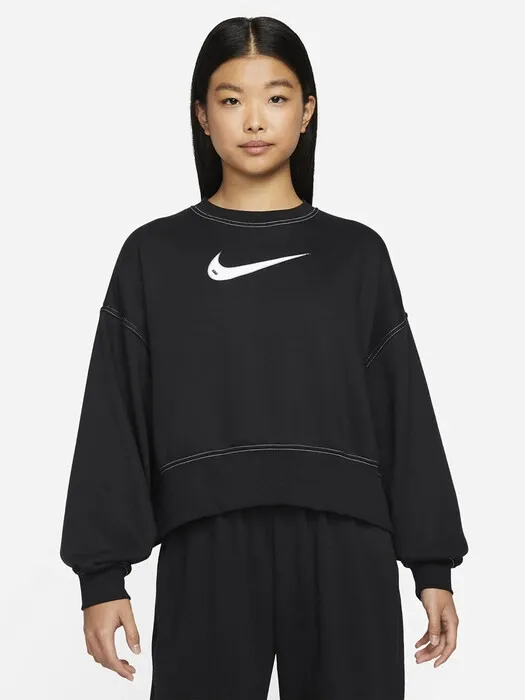 Oversize Swoosh Fleece Sweatshrt Black