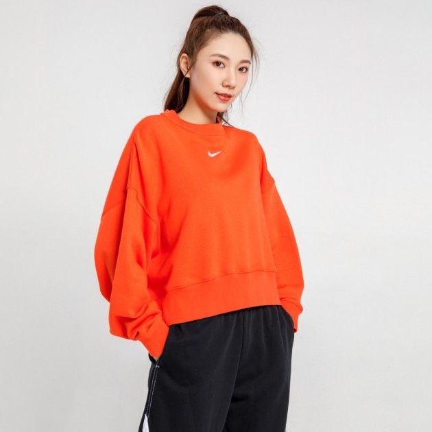 Oversize Small Swoosh Fleece Sweatshrt Orange фото