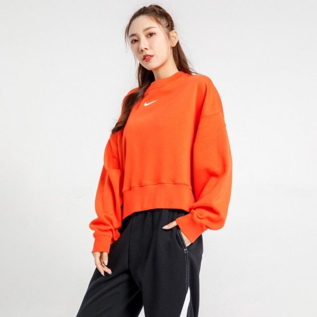 Oversize Small Swoosh Fleece Sweatshrt Orange фото