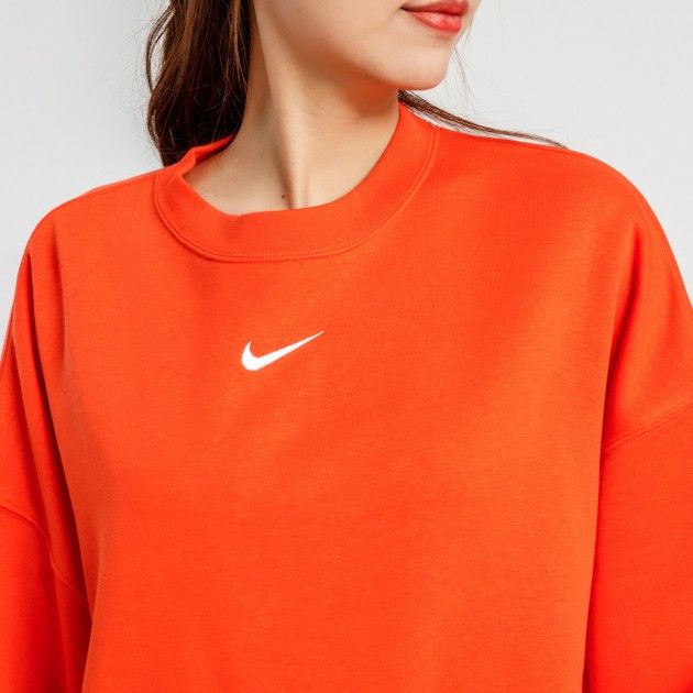 Oversize Small Swoosh Fleece Sweatshrt Orange фото