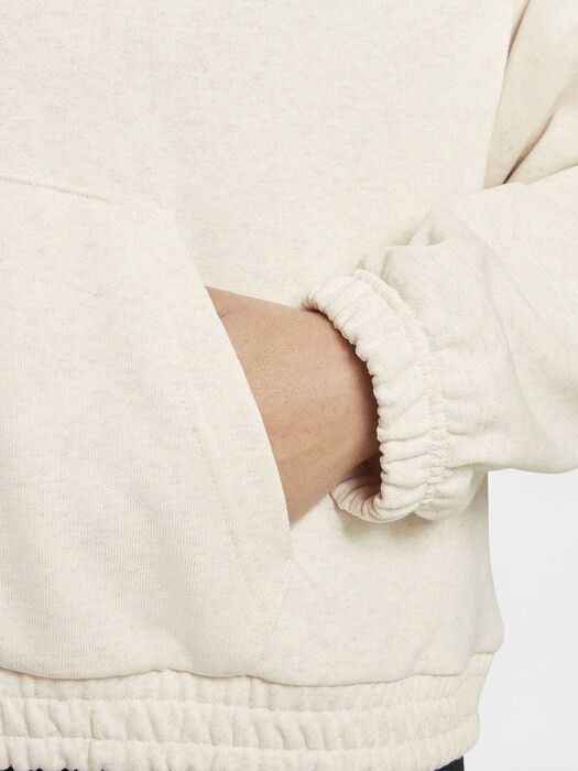 Fleece Loose Elasticated Hoodie Washed Bige фото