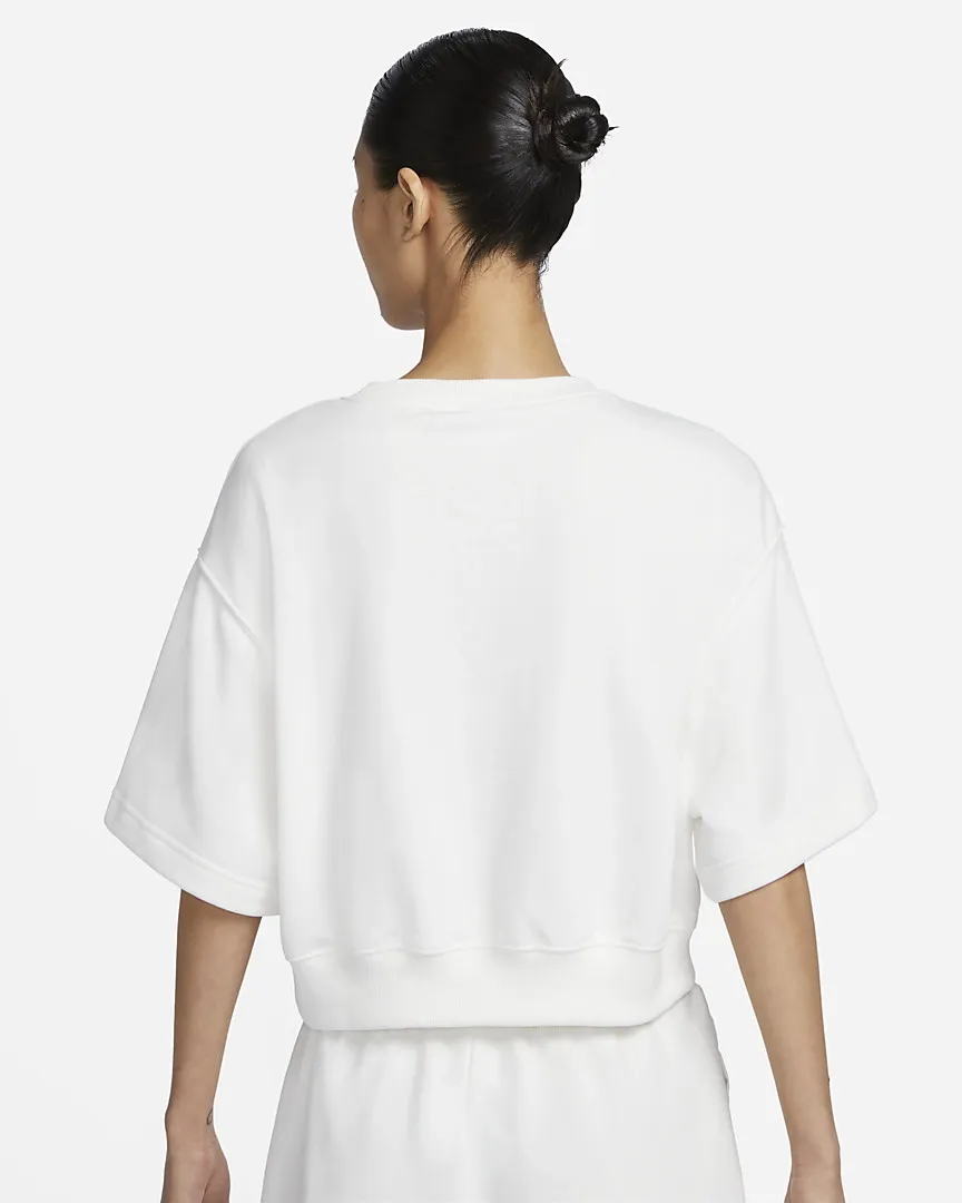 French Terry Short Sleeve Top White фото
