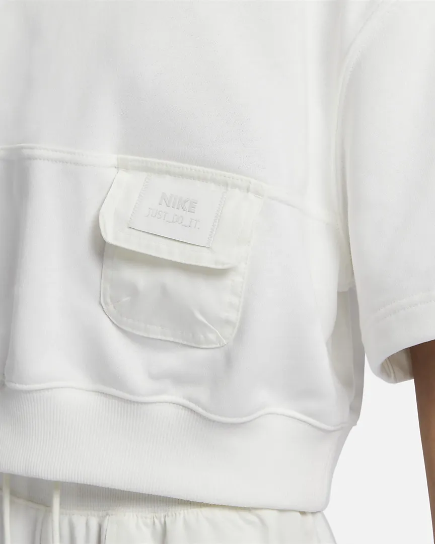 French Terry Short Sleeve Top White фото