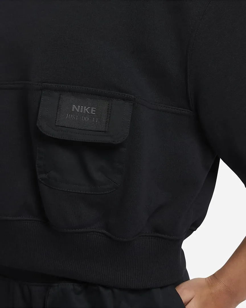 French Terry Short Sleeve Top Black фото