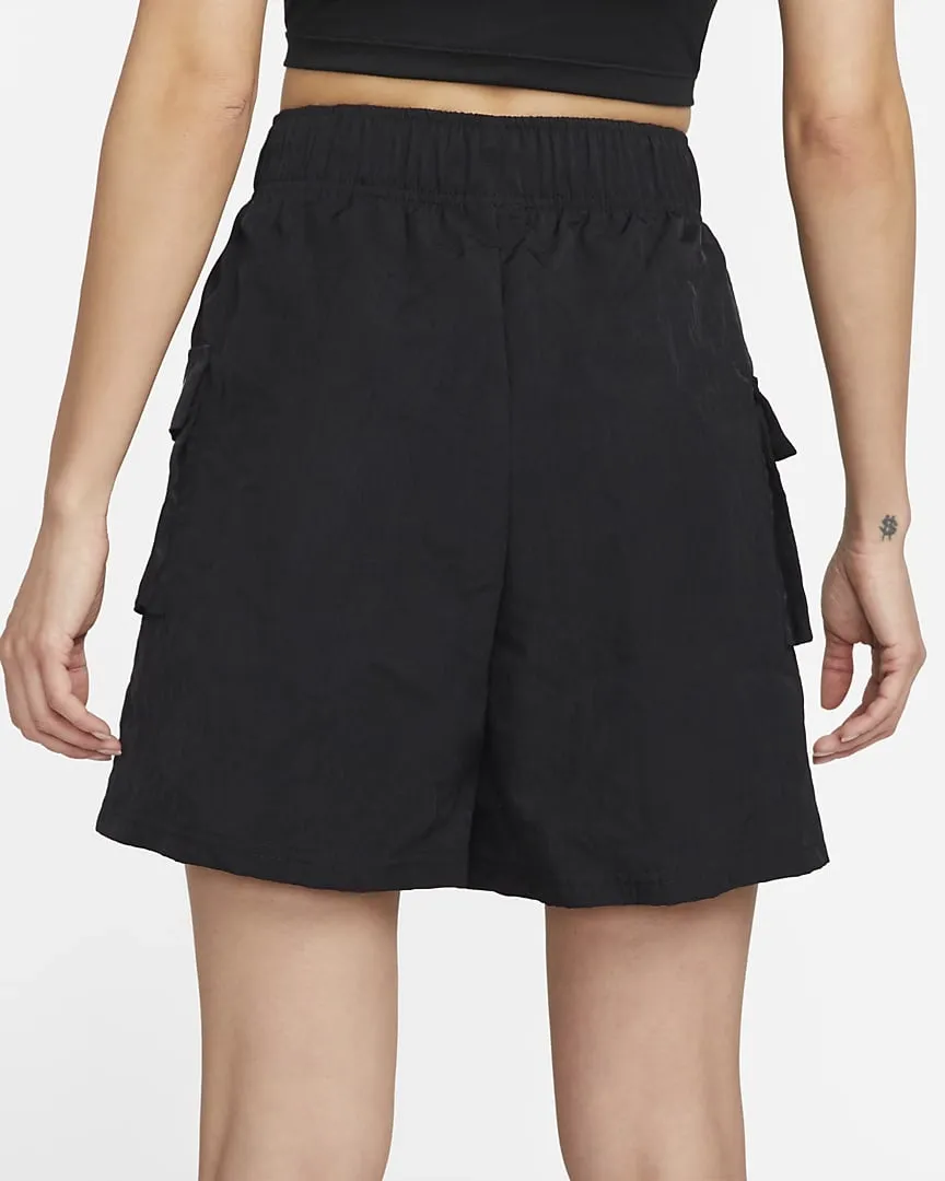 Essentials Woven High-Waisted Shorts Black фото