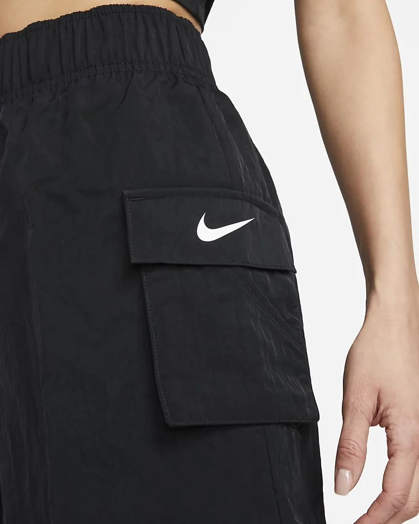 Essentials Woven High-Waisted Shorts Black фото
