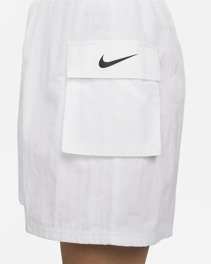 Essentials Woven High-Waisted Shorts White фото
