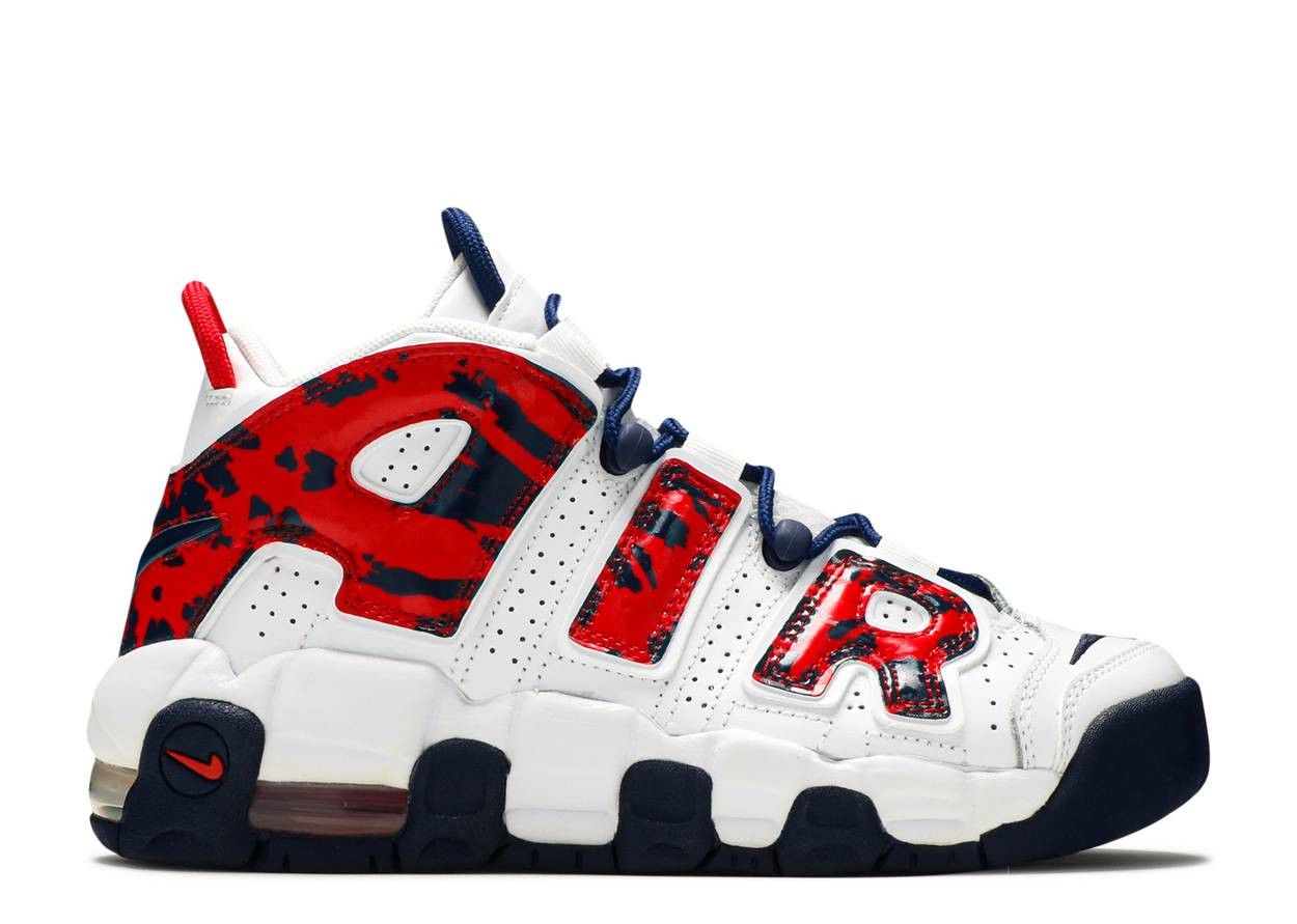 Air More Uptempo GS Red Navy Camo фото