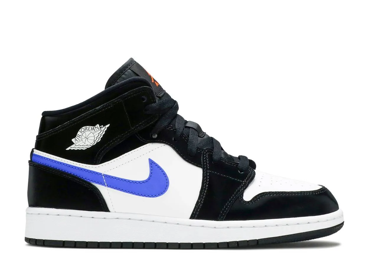 Air Jordan 1 Mid GS Black Racer Blue фото