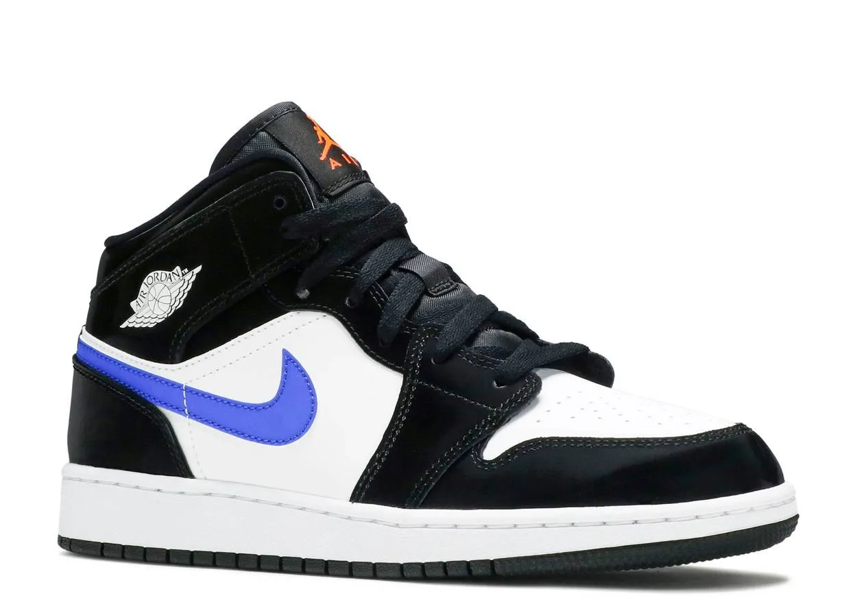 Air Jordan 1 Mid GS Black Racer Blue фото