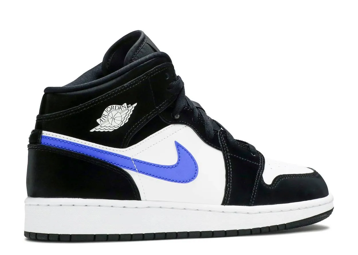 Air Jordan 1 Mid GS Black Racer Blue фото