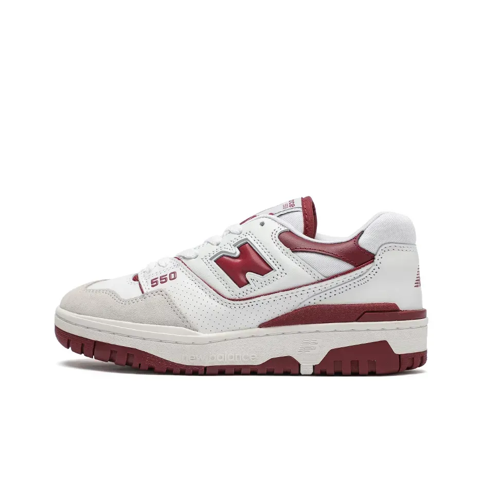  Кроссовки New Balance  550 'Burgundy' (Белые) Унисекс