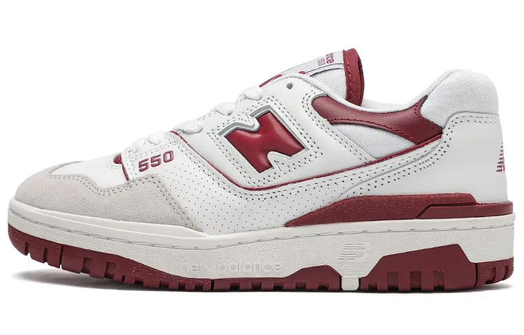  Кроссовки New Balance  550 'Burgundy' (Белые) Унисекс