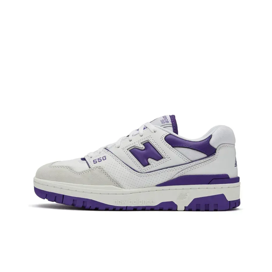  Кроссовки New Balance  550 'White Purple' (Белые) Унисекс
