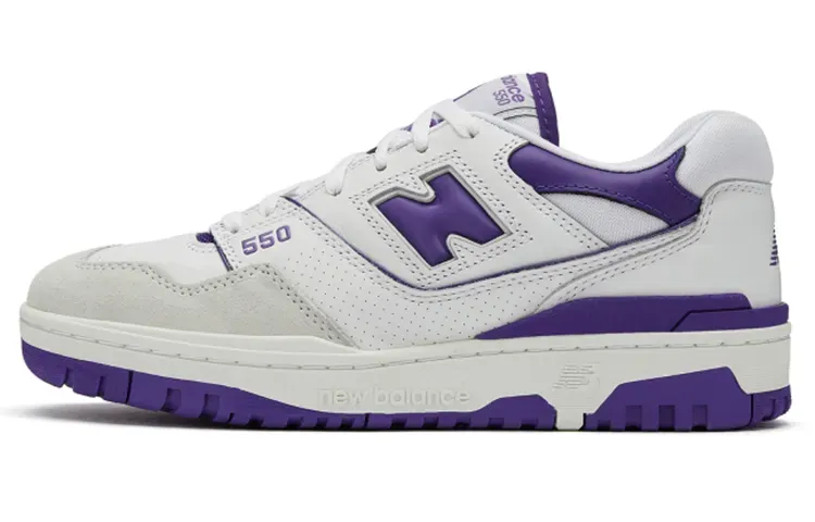  Кроссовки New Balance  550 'White Purple' (Белые) Унисекс