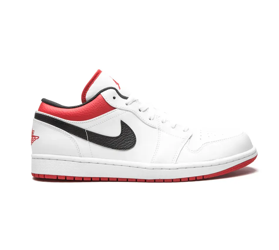 Air Jordan 1 Low White Univeristy Red фото