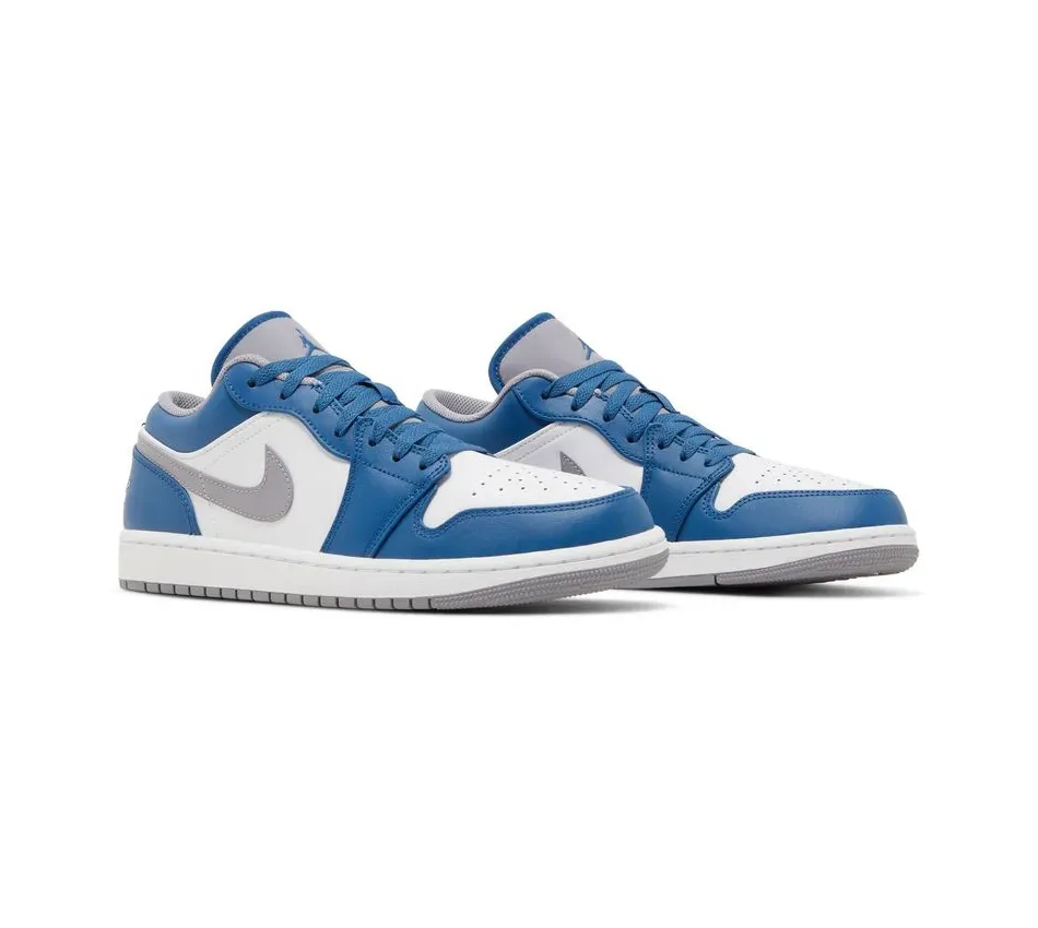 Air Jordan 1 Low True Blue Cement фото
