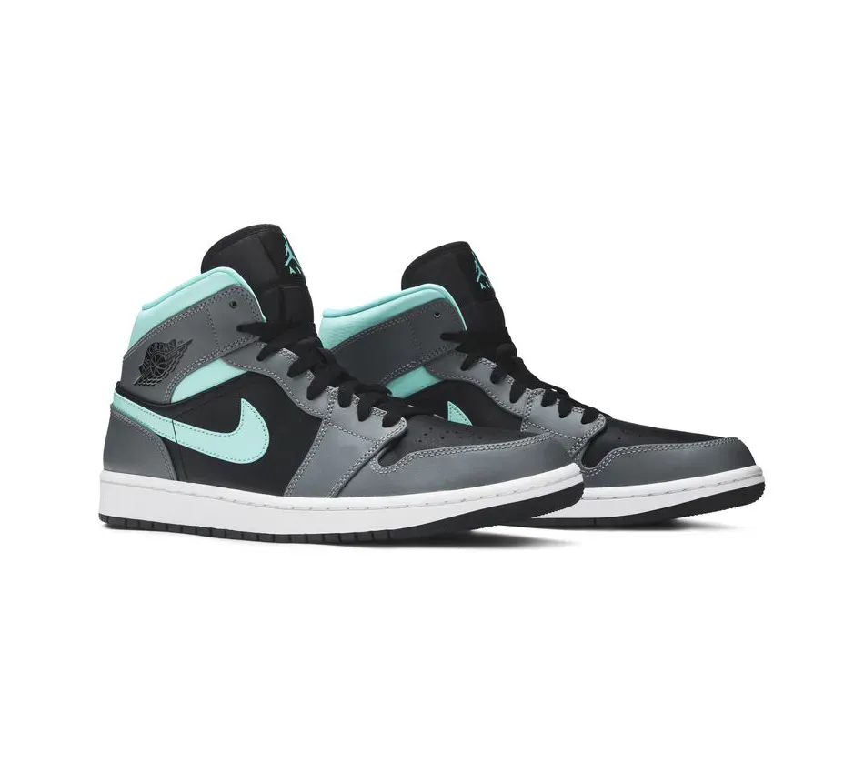 Air Jordan 1 Mid Grey Aqua фото