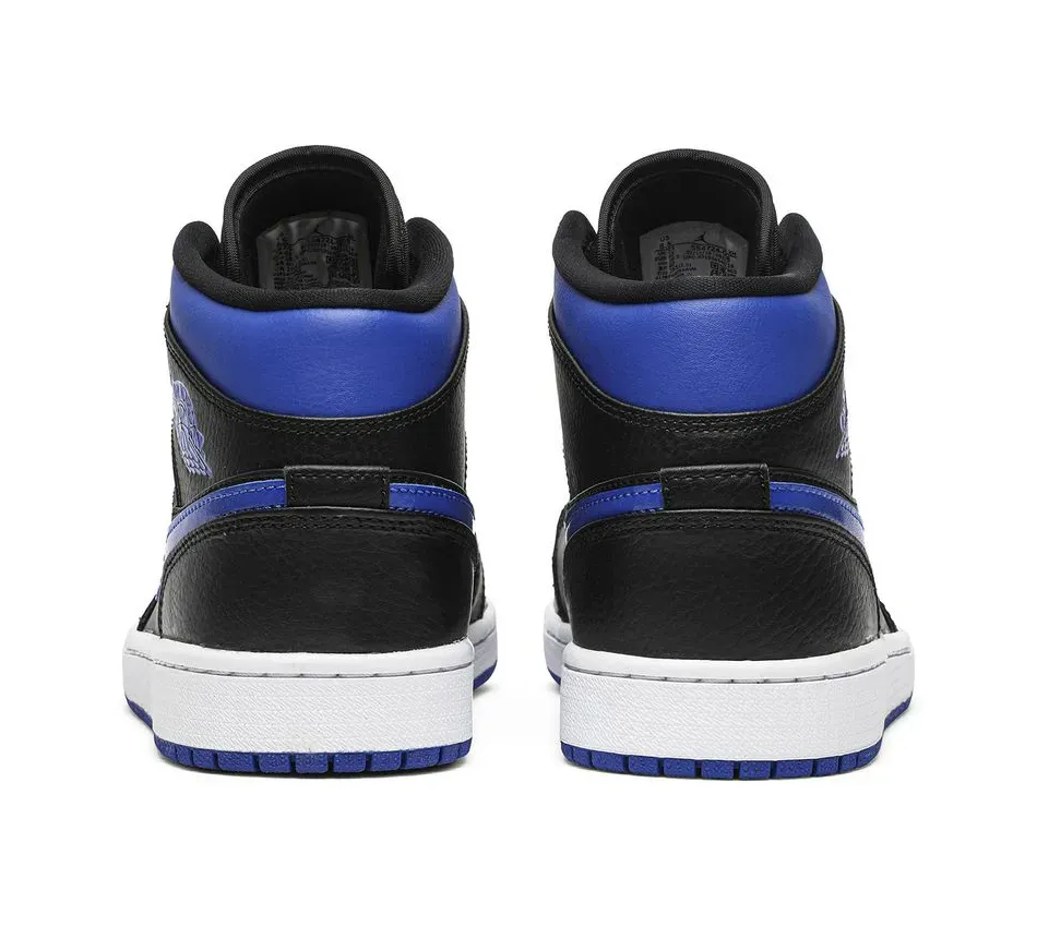 Air Jordan 1 Mid Black Hyper Royal фото