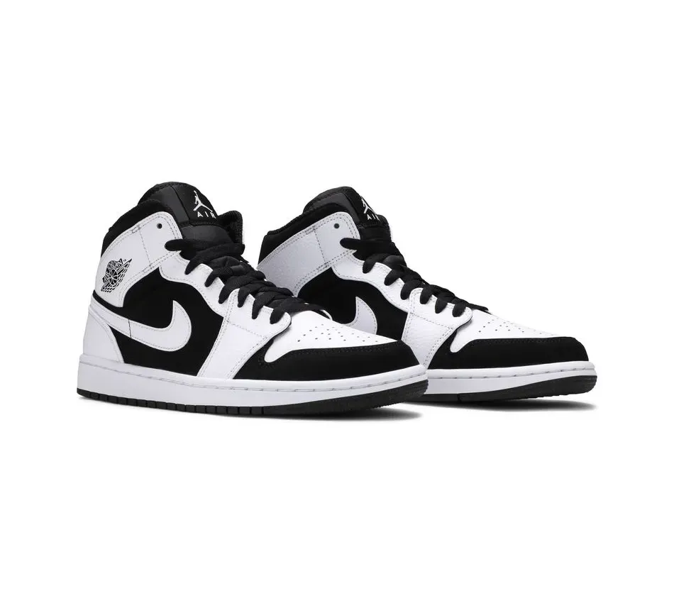 Air Jordan 1 Mid 1 Mid White Black фото