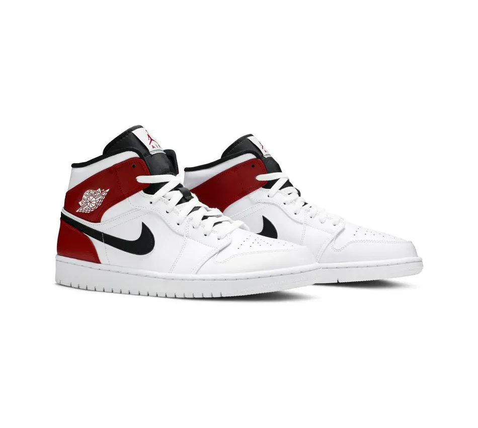 Air Jordan 1 Mid 1 Mid White Chicago фото