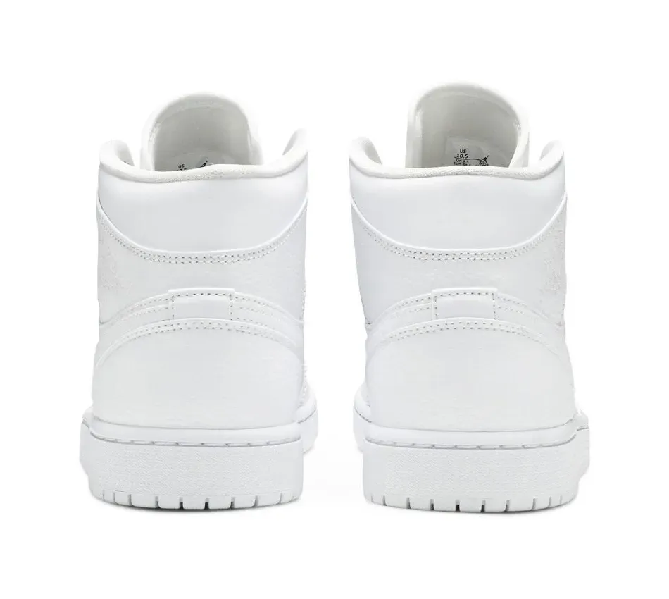 Air Jordan 1 Mid Triple White фото