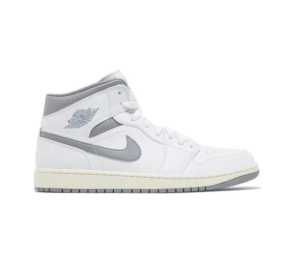 Высокие кроссовки Air Jordan 1 Mid Neutral Grey (Белый) Унисекс