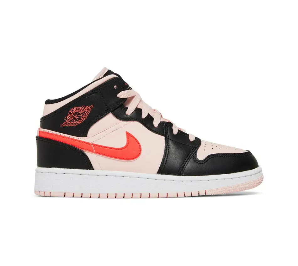Air Jordan 1 Mid GS Black Pink Crimson фото