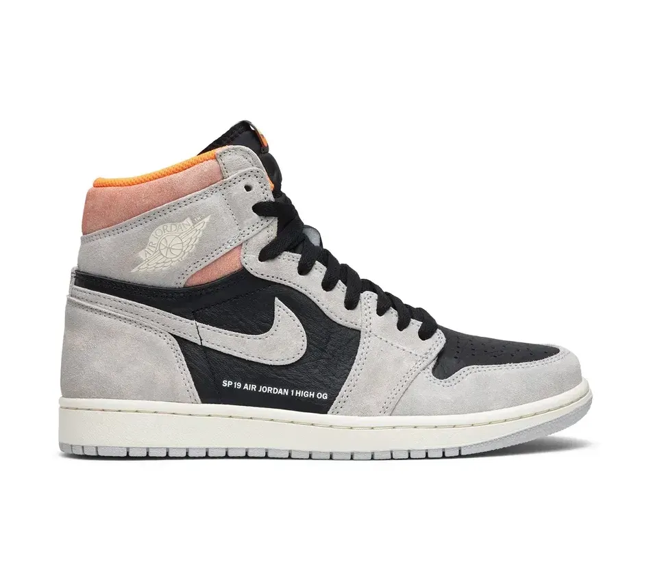 Высокие кроссовки Air Jordan 1 High Neutral Grey Hyper Crimson (2019) (Серый) Мужской