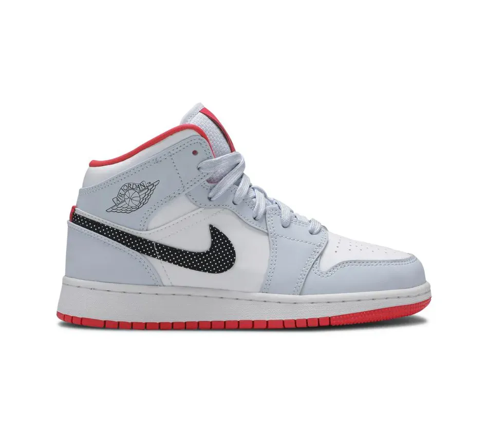 Высокие кроссовки Air Jordan 1 Mid GS Half Blue (Голубой) Унисекс