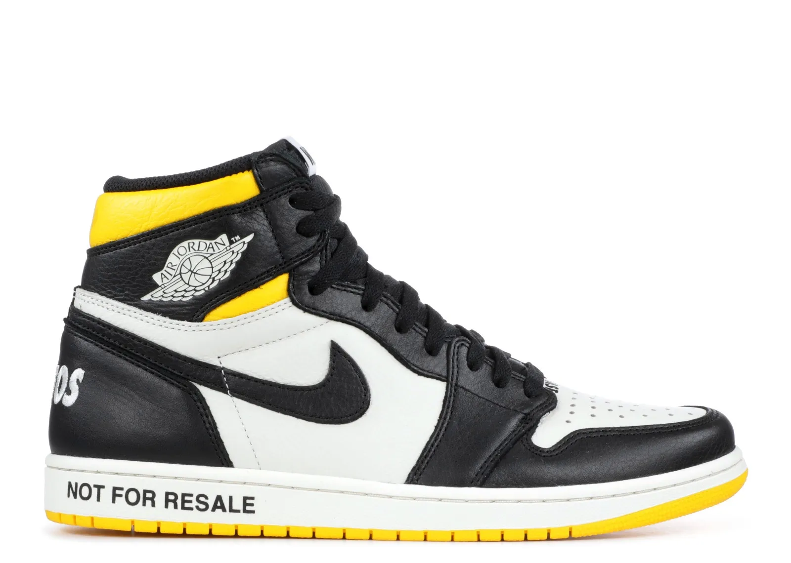 Air Jordan 1 High Nike AJ 1 I Retro High 'Not For Resale' Black Yellow (2018) фото