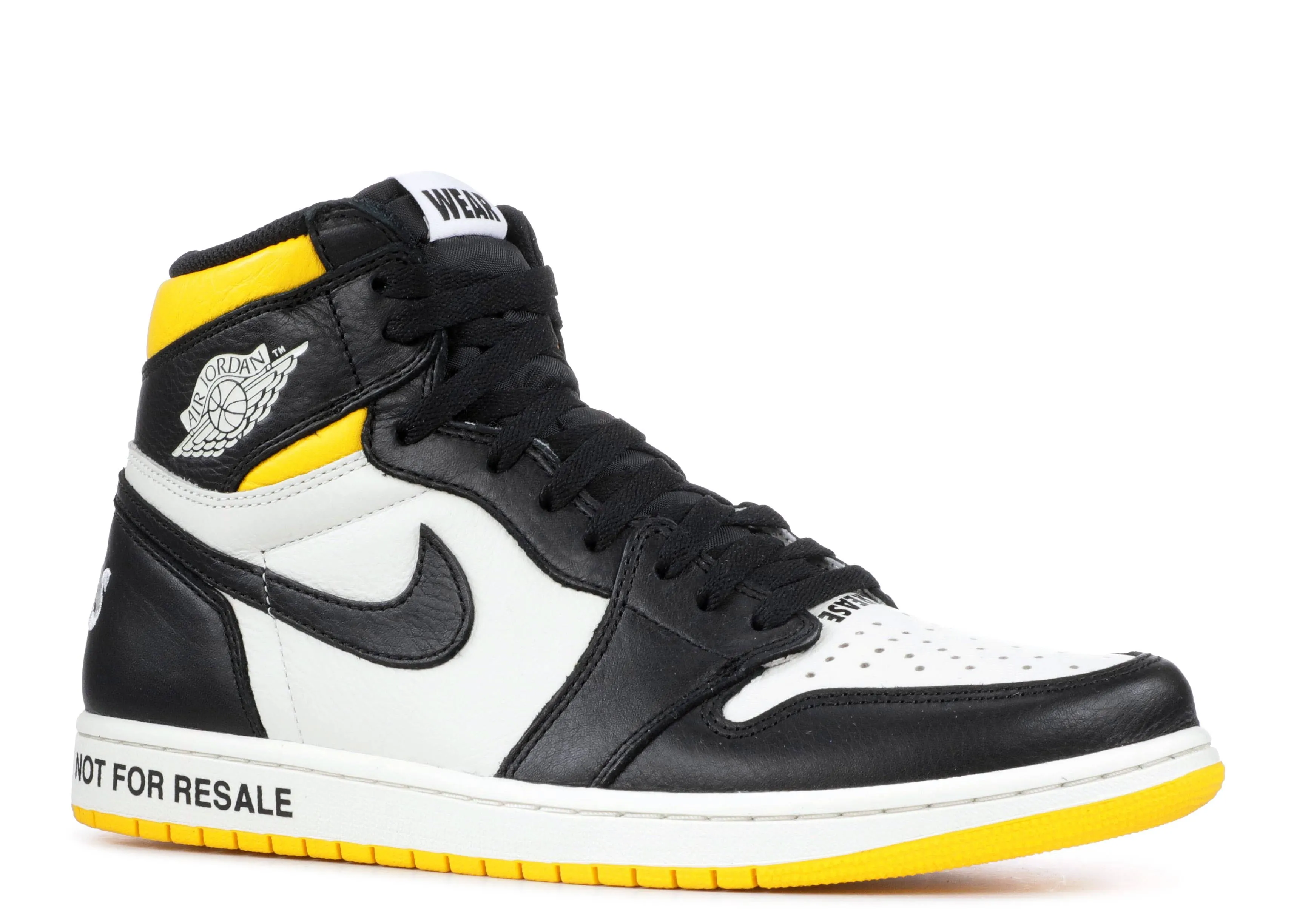 Air Jordan 1 High Nike AJ 1 I Retro High 'Not For Resale' Black Yellow (2018) фото
