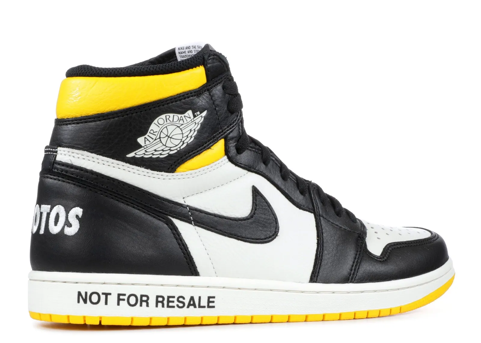 Air Jordan 1 High Nike AJ 1 I Retro High 'Not For Resale' Black Yellow (2018) фото
