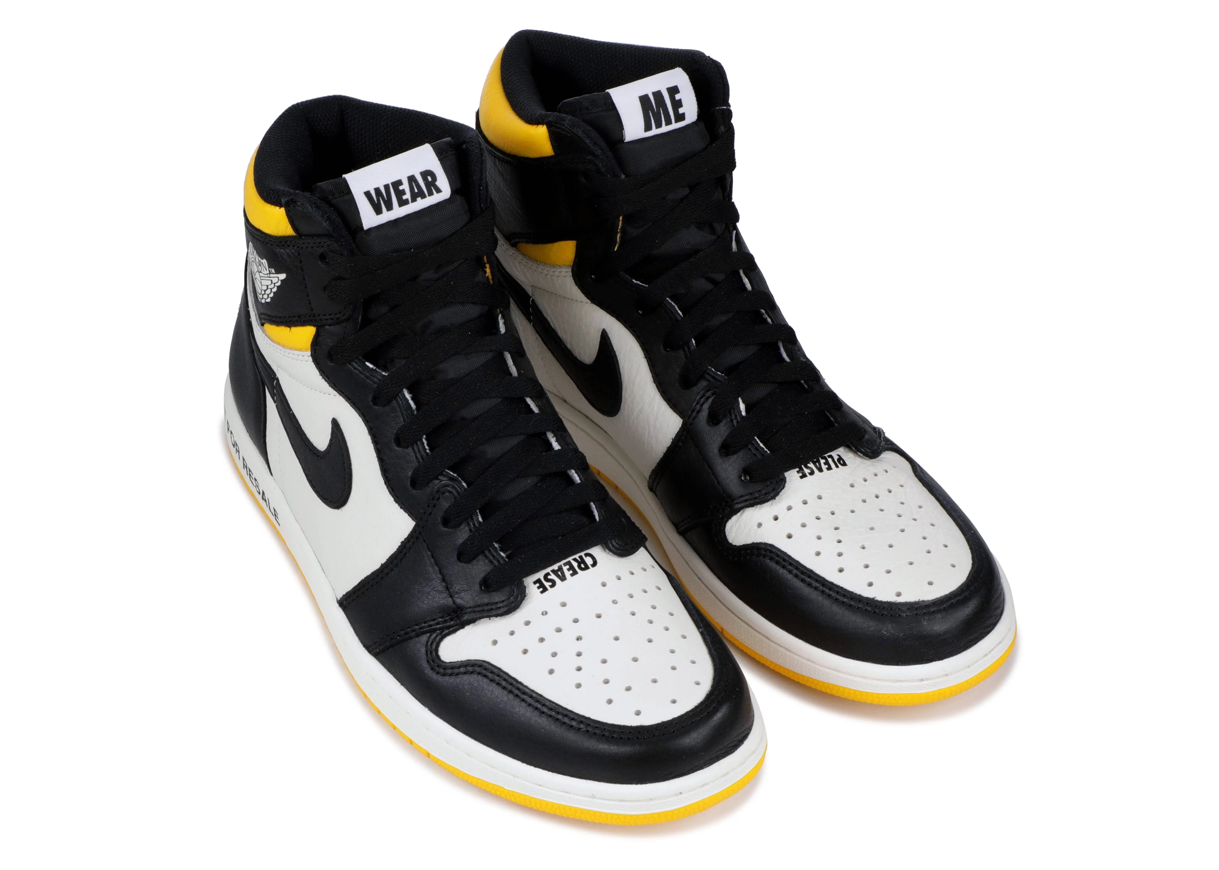 Air Jordan 1 High Nike AJ 1 I Retro High 'Not For Resale' Black Yellow (2018) фото