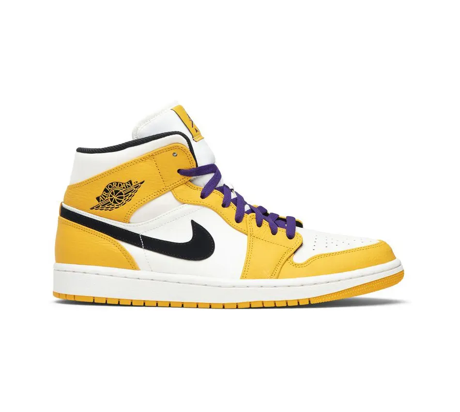 Кроссовки Air Jordan Air Jordan 1 Mid Lakers (Мужской)