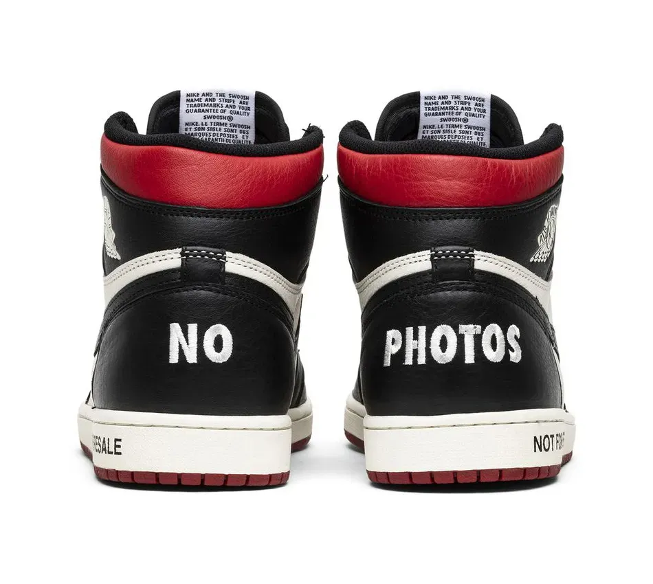 Air Jordan 1 High Nike AJ I 1 Retro High 'Not For Resale' Black Varsity Red (2018) фото