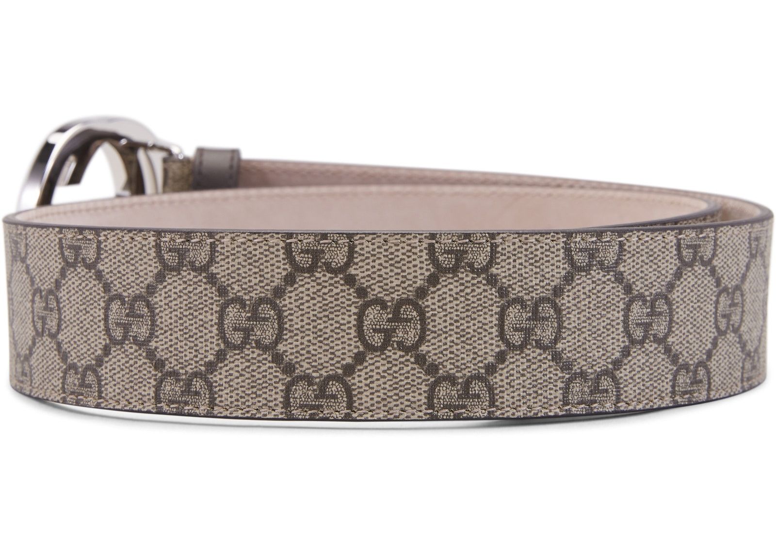 Gucci Belt GG Supreme Interlocking G Buckle 1.5W Beige Ebony/Cocoa фото