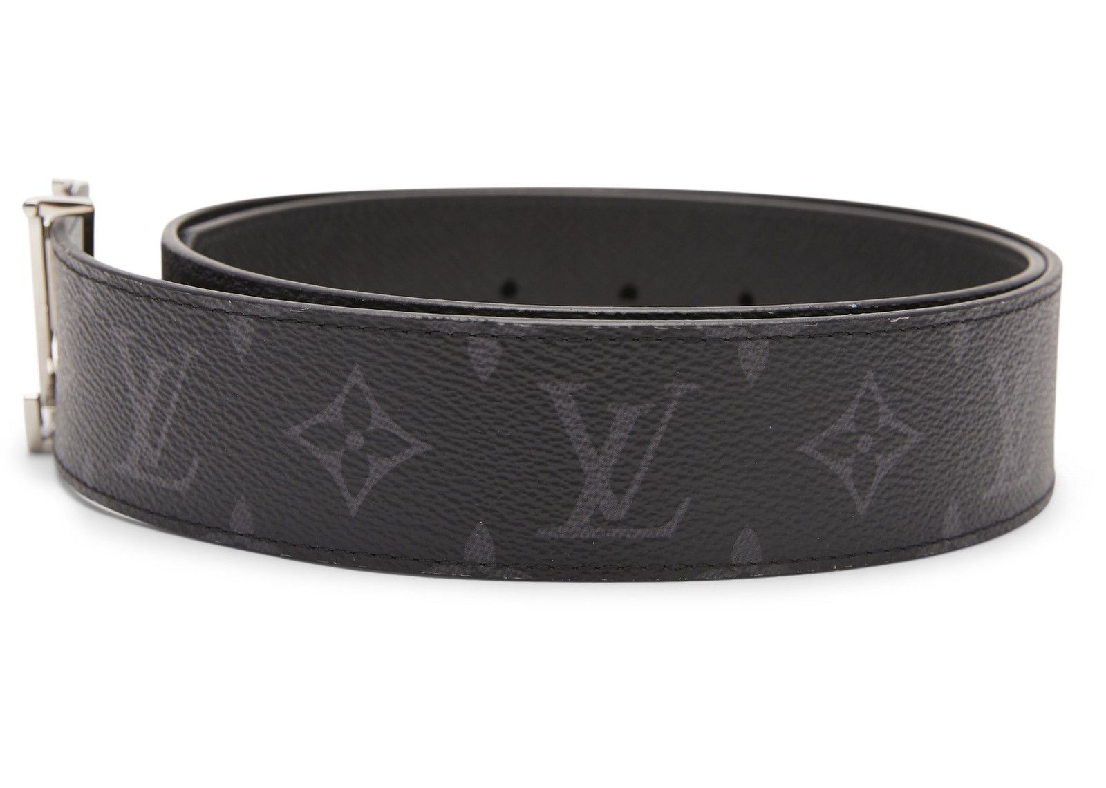 Louis Vuitton LV Initiales Reversible Belt Monogram Eclipse Taiga 40MM Black фото