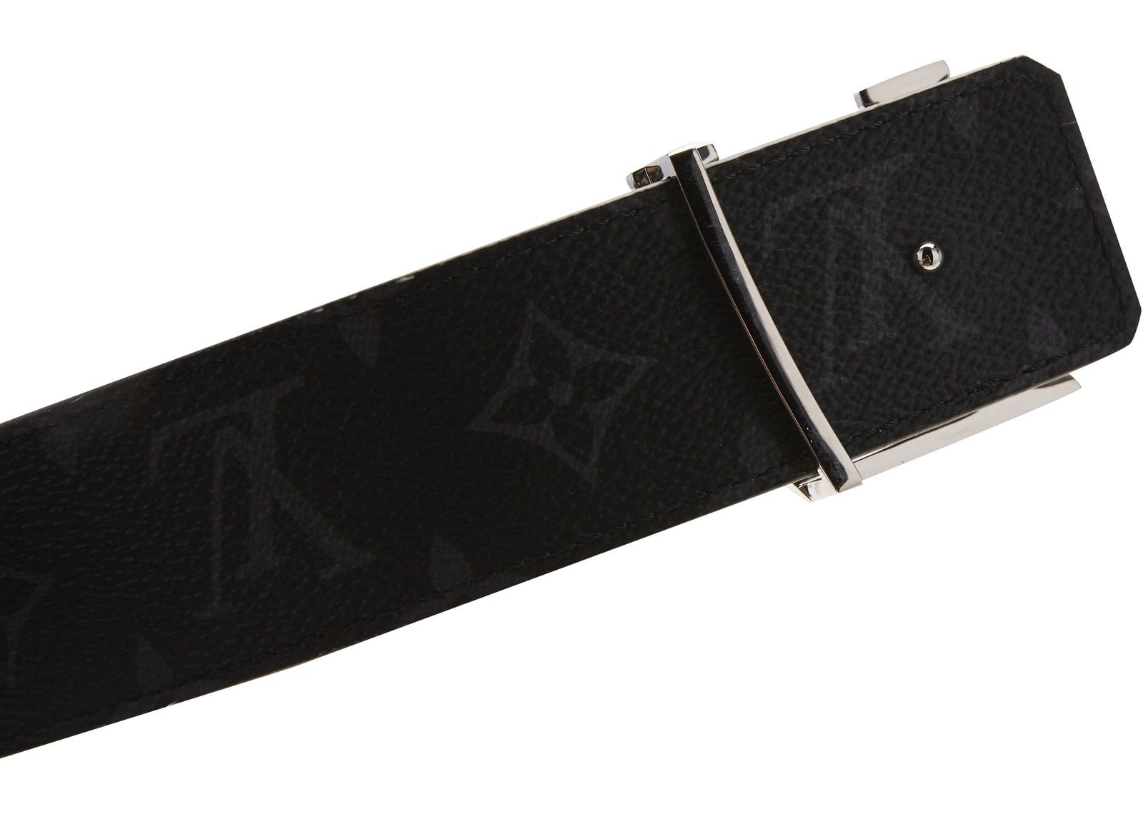 Louis Vuitton LV Initiales Reversible Belt Monogram Eclipse Taiga 40MM Black фото