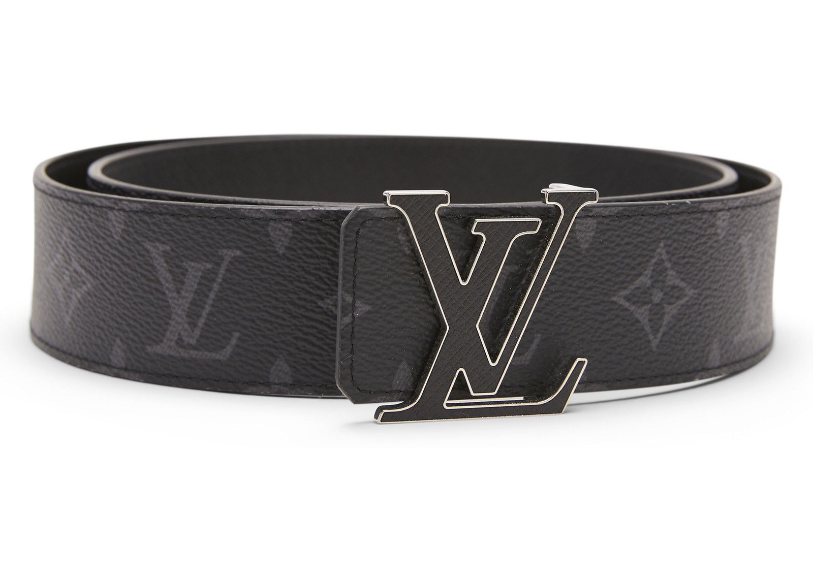 Louis Vuitton LV Initiales Reversible Belt Monogram Eclipse Taiga 40MM Black фото