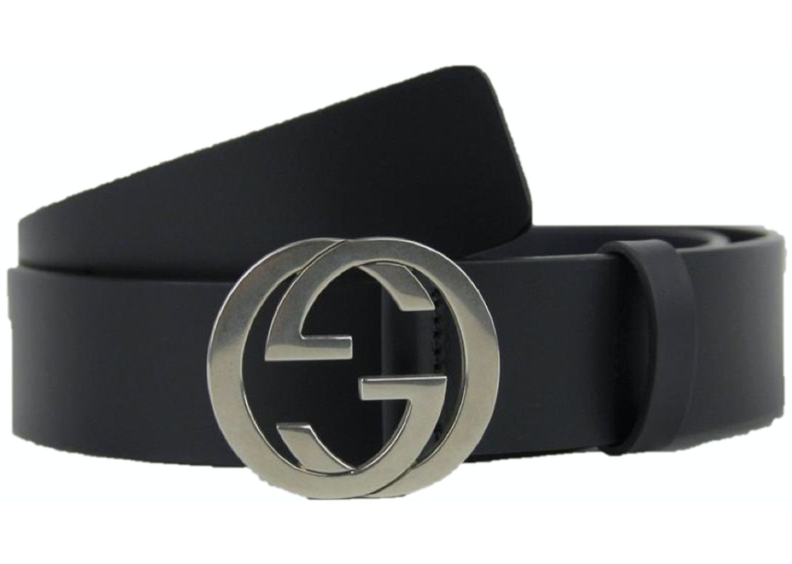 Gucci Interlocking G Belt Palladium Buckle Black фото