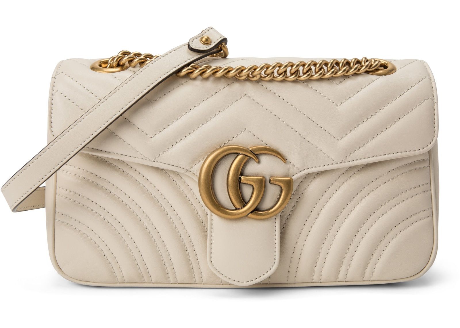 Gucci GG Marmont Shoulder Bag Matelasse Small White фото