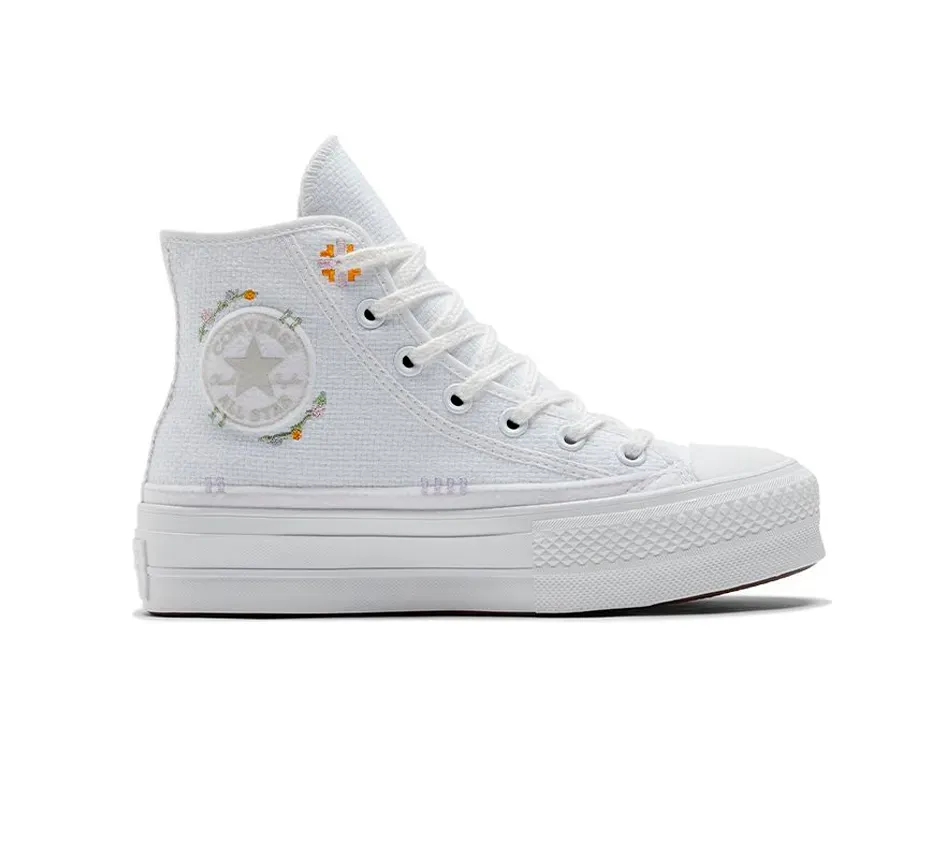 Chuck Taylor All Star Lift Platform High Autumn Embroidery White фото