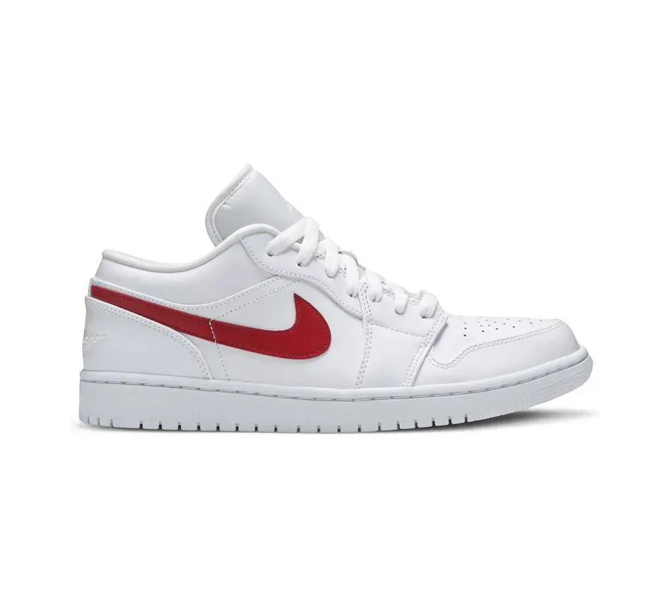 Air Jordan 1 Low White University Red (2020) фото