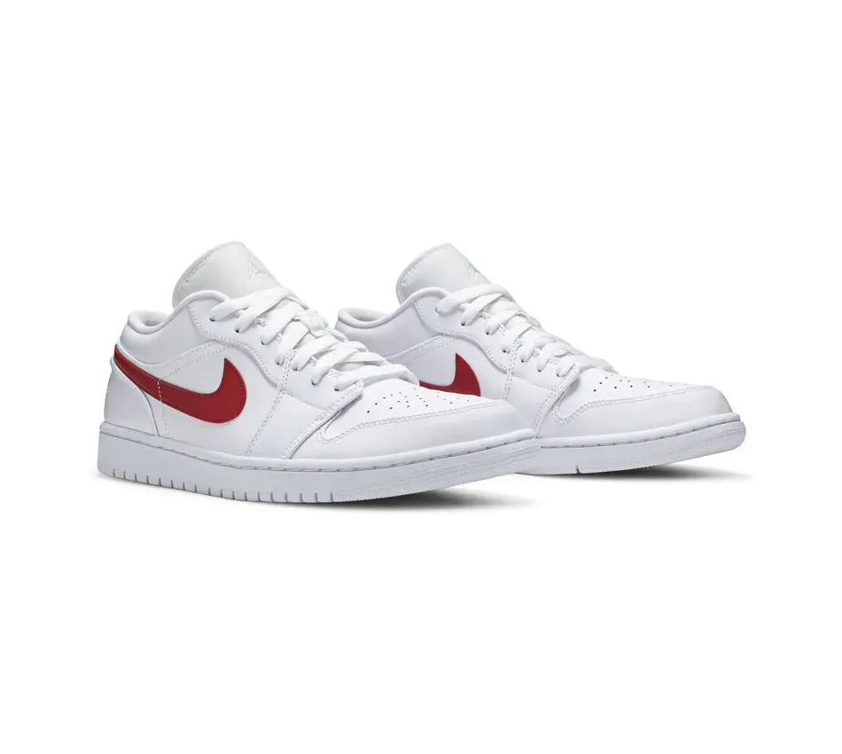 Air Jordan 1 Low White University Red (2020) фото
