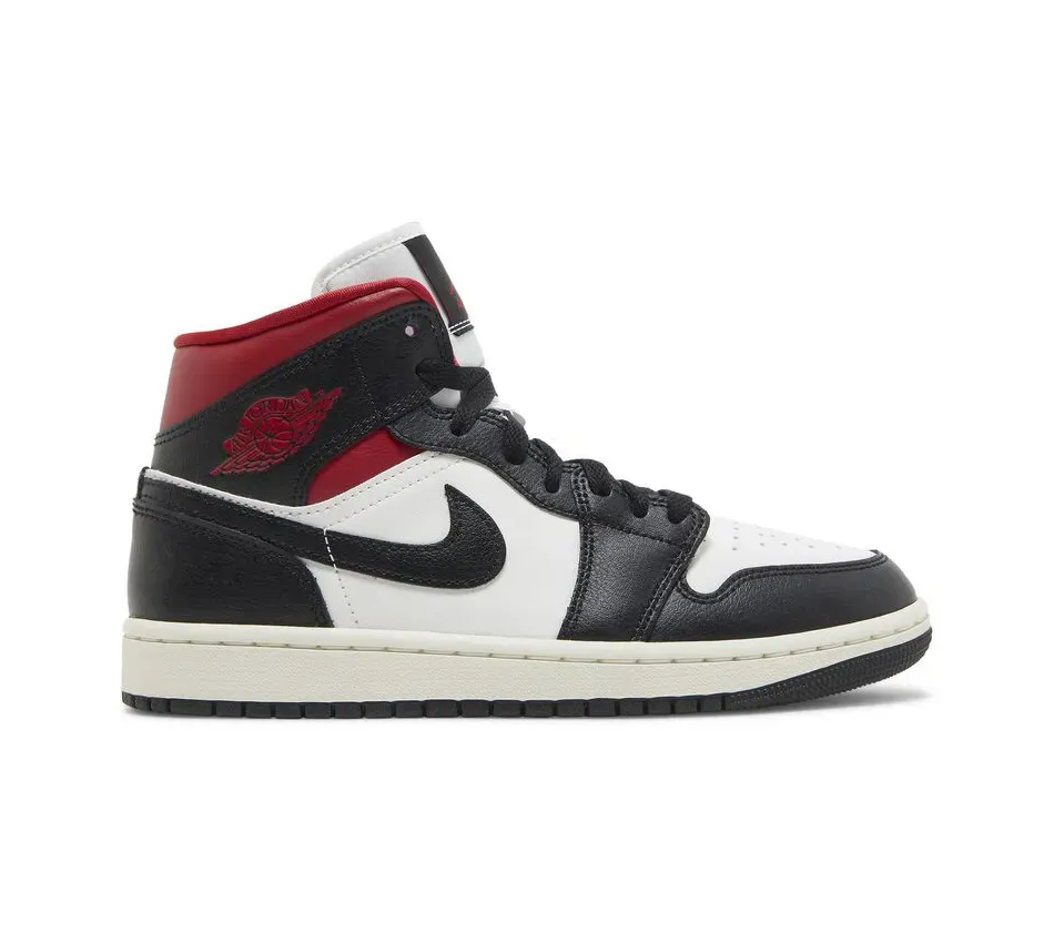 Высокие кроссовки Air Jordan Air Jordan 1 Mid Black Sail Gym Red (Чёрный) Унисекс