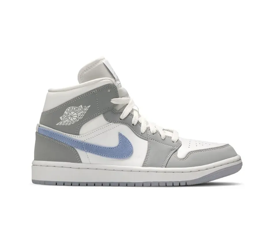Air Jordan 1 Mid Wolf Grey Aluminum фото