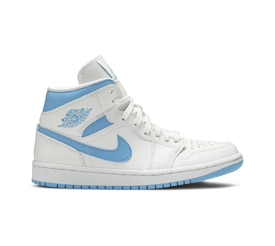 Высокие кроссовки Air Jordan Air Jordan 1 Mid UNC (Белый) Унисекс